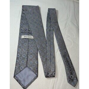 Cravate Homme JOHN NORDSTROM - Motif Floral Bleu Avec Fil Or/argent - 100% Soie - Modèle 0 319 - Occasion